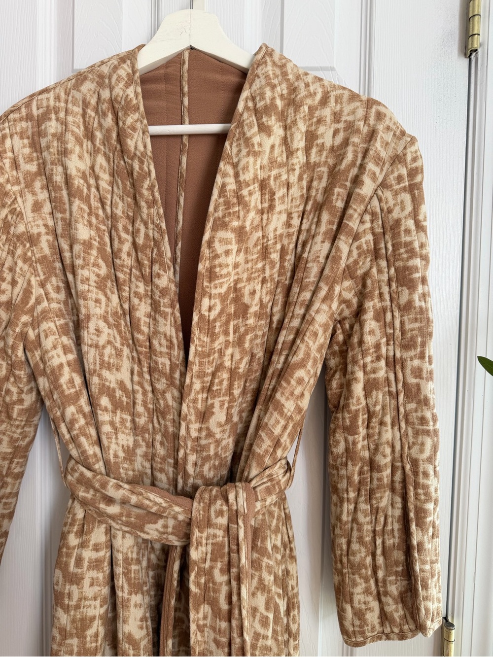By Malene Birger Beige and Cream Patterned Coat size Small - Picture 9 of 10